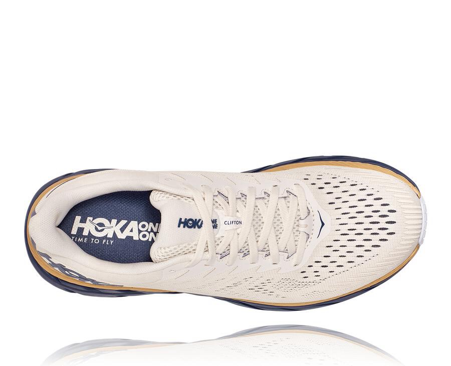 Hoka One One Koşu Ayakkabısı Erkek Beyaz/Mavi - Clifton 7 - EI4325961